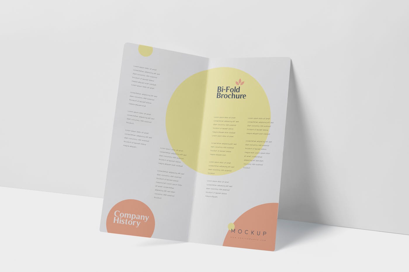 圆角设计风格对折企业传单设计样机素材库精选 DL Bi-Fold Brochure Mock-Up Set – Round Corner插图(2)