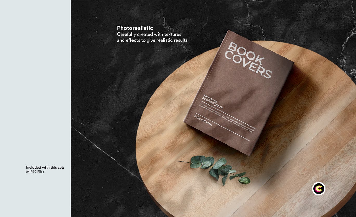 牛皮纸精装图书封面设计样机16设计网精选套件 Book Cover Mockups kit插图(1)