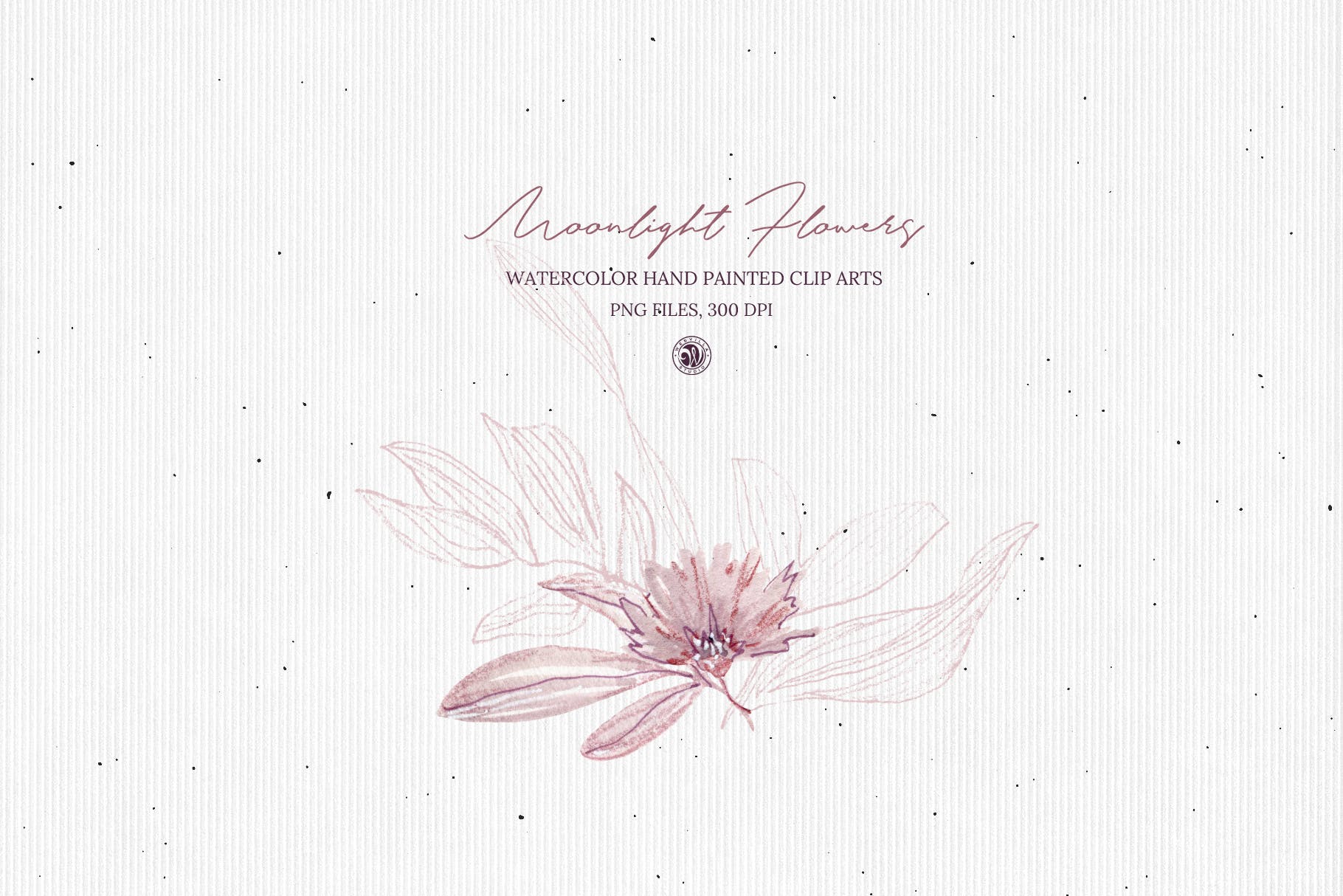 月光花花语水彩手绘剪贴画16设计网精选PNG素材 Moonlight Flowers插图(3)