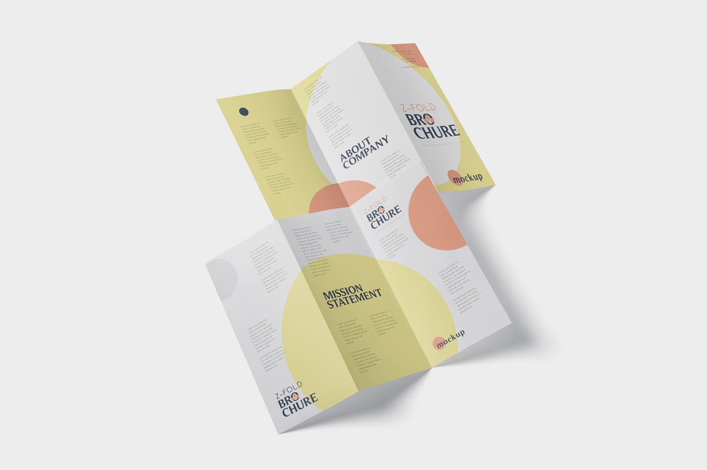 三折页设计风格企业传单/宣传单设计图样机素材库精选 DL Z-Fold Brochure Mockup – 99 x 210 mm Size插图(4)