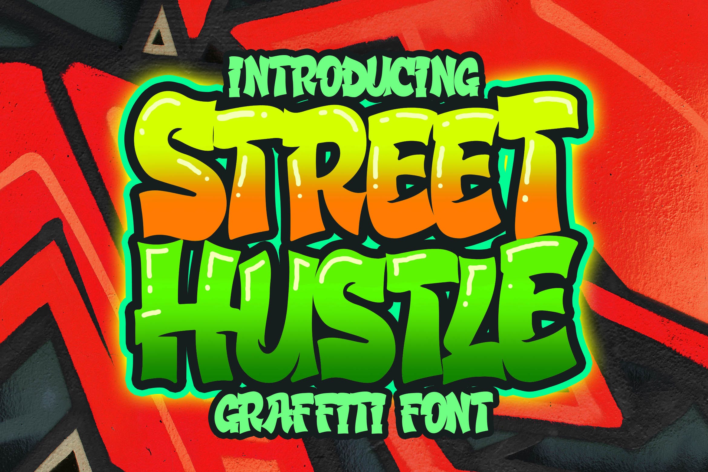 街头涂鸦艺术风格英文装饰字体素材库精选 Street Hustle – Graffiti Font插图