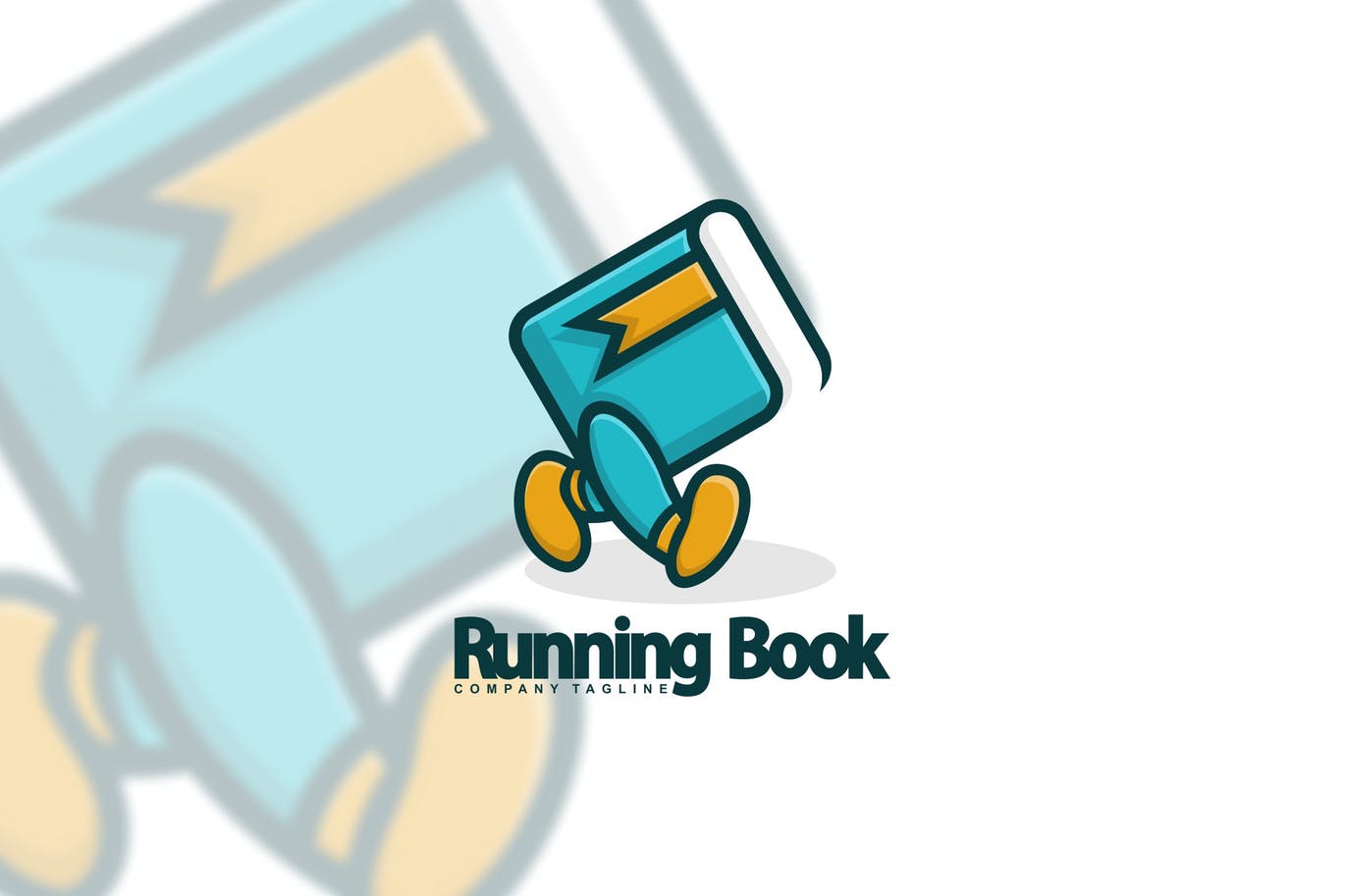 图书出版图书阅读主题“会行走”的书Logo设计素材库精选模板 Running Book插图