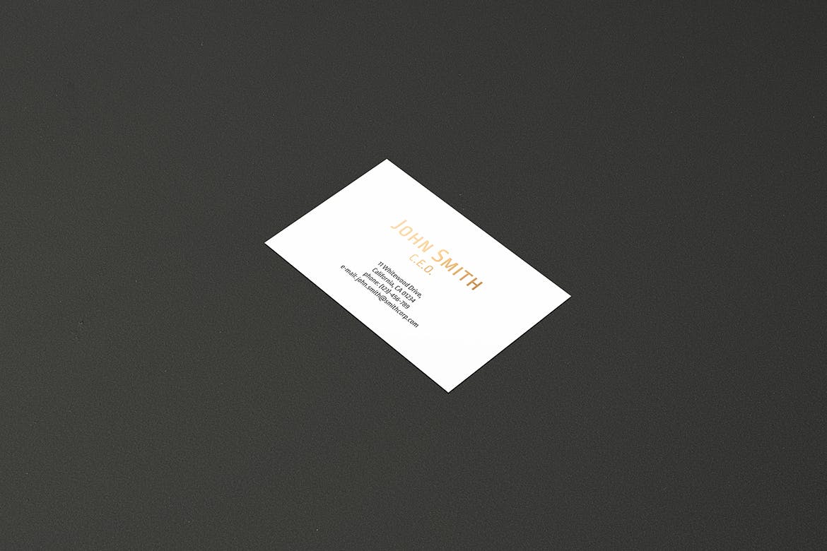 高端企业名片设计效果图非凡图库精选套装 8.5×5.5cm Landscape Business Card Mockup插图(9)