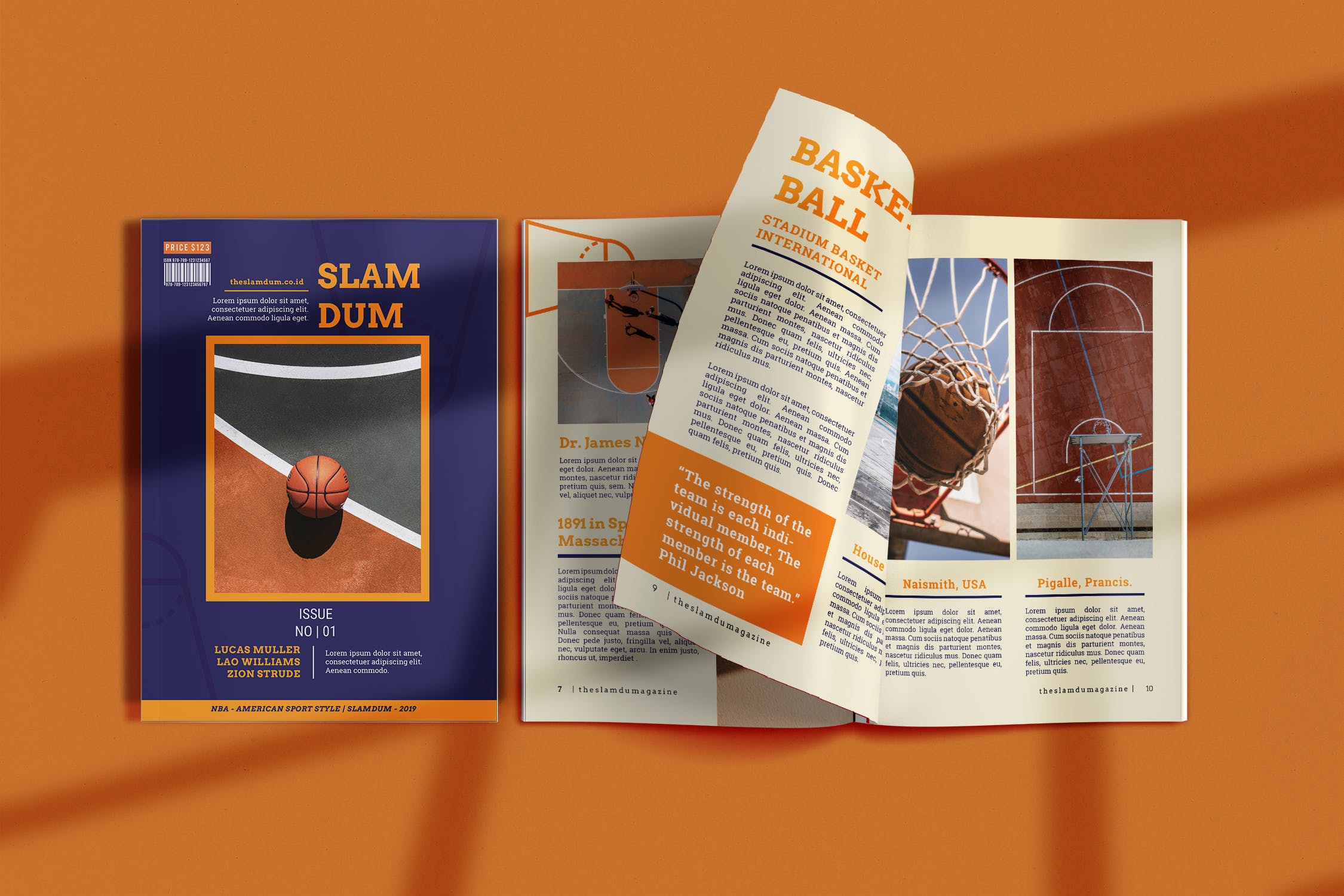 体育运动主题素材库精选杂志设计InDesign模板 Slamdum –  Sport Magazine Template插图(2)