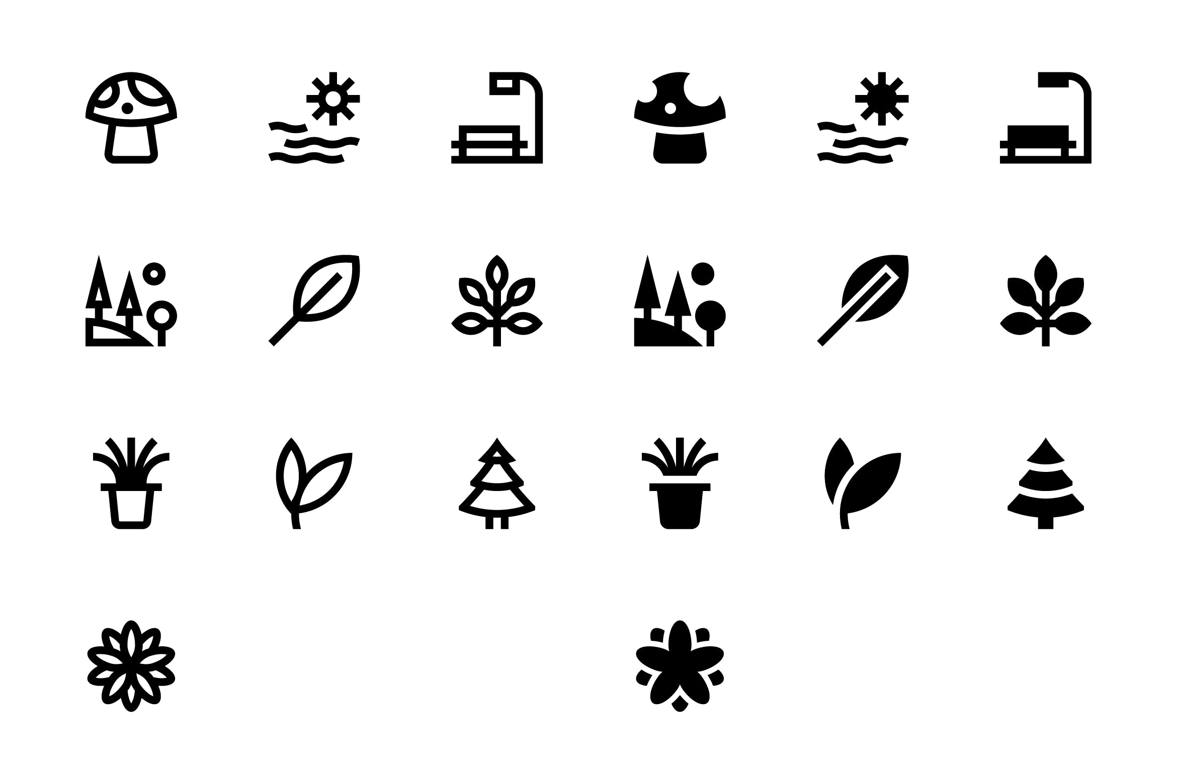 20枚自然主题SVG矢量亿图网易图库精选图标#3 20 Nature Icons #3插图