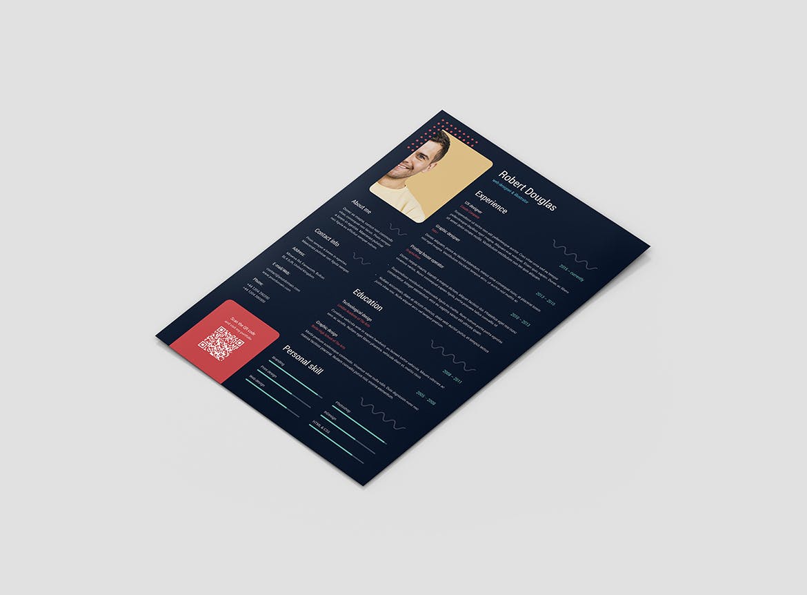 网页交互设计师16设计网精选简历模板 Flyer – Resume插图(3)