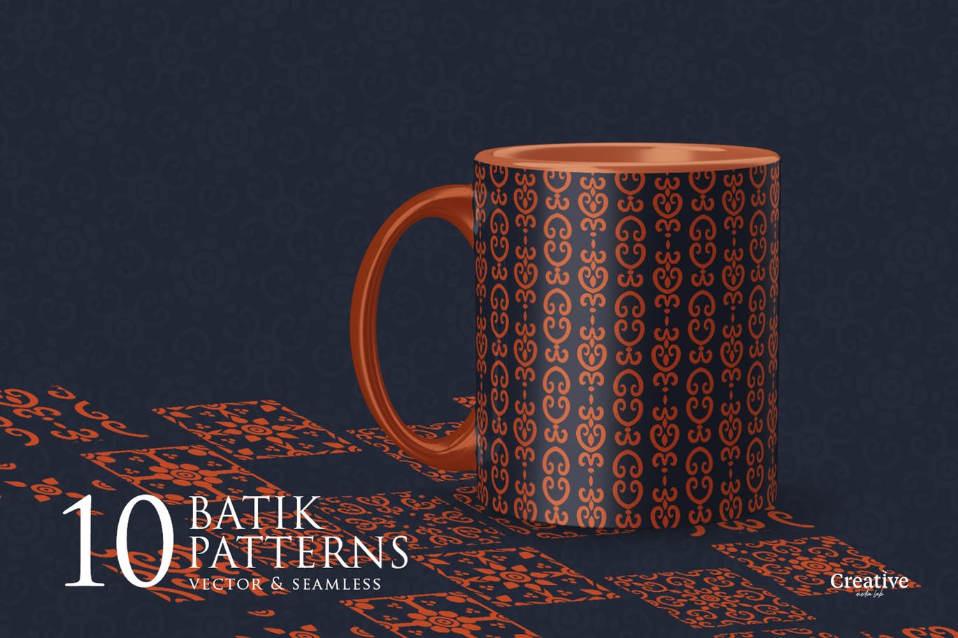 蜡染无缝印花图案背景设计素材包 Batik Seamless pattern set插图(2)
