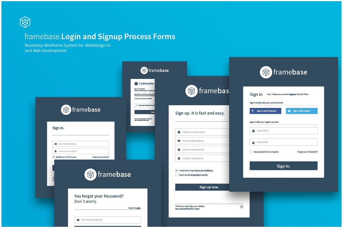 网站登录和注册表单设计AI&PSD模板 Bootstrap Login & Registration Form插图(2)
