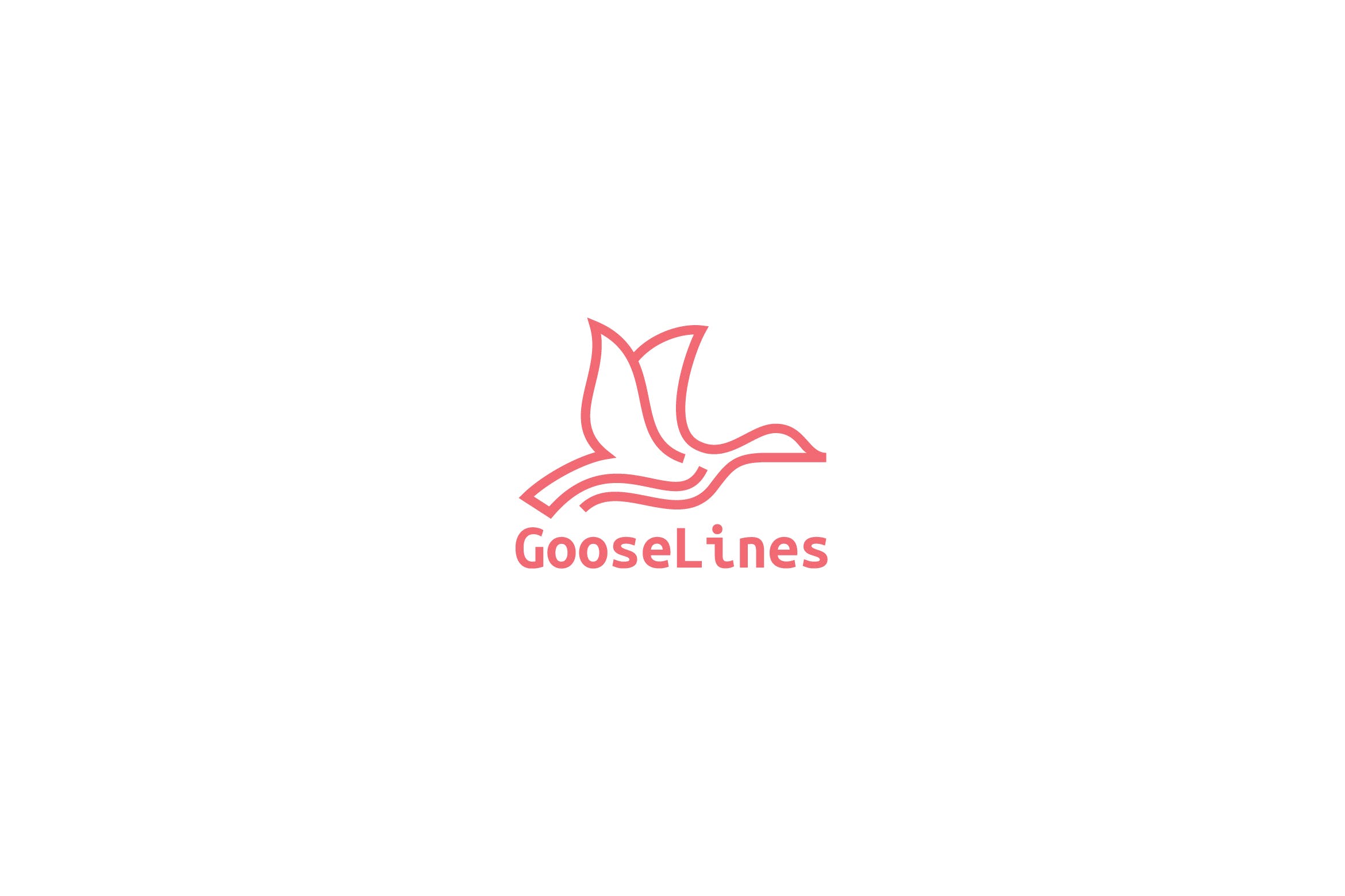 天鹅简笔画线条图形Logo设计素材库精选模板 Goose Lines Logo插图
