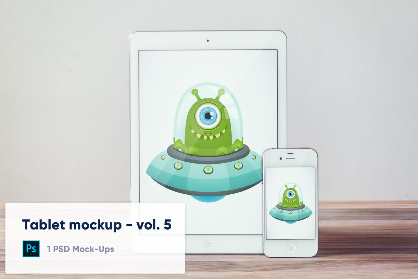 实体按键款iPad&iPhone屏幕预览素材库精选样机v5 Tablet and Phone Mockup – Vol. 5插图