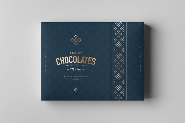巧克力包装盒外观设计图素材库精选模板 Box Of Chocolates Mock-up插图(12)