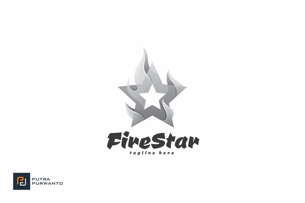火焰五角星几何图形Logo设计普贤居精选模板 Fire Star – Logo Template插图(2)