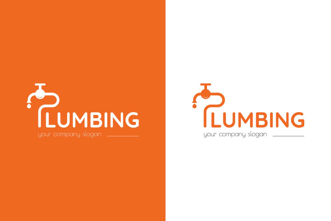 字母P图形供水设施品牌Logo设计素材库精选模板 Plumbing Business Logo Template插图(1)