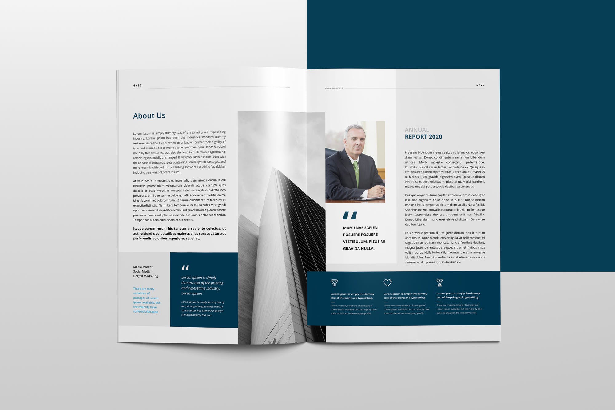 2020年企业年终总结报告设计INDD模板 Annual Report 2020 | 28 Pages插图(2)