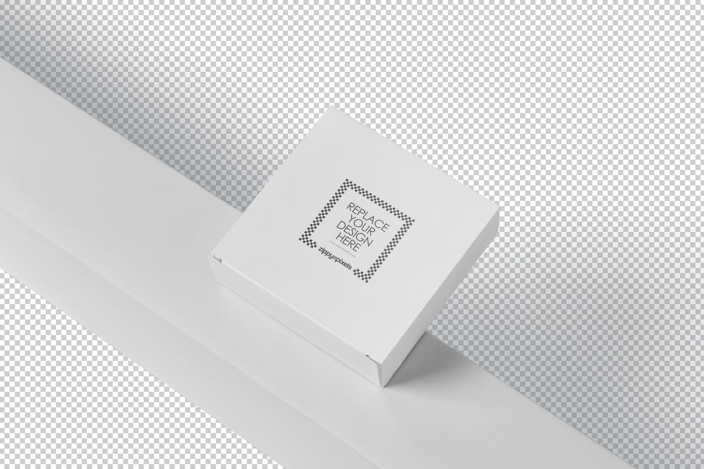 扁平方形产品包装盒设计图非凡图库精选 Square Shaped Slim Box Mockups插图(6)