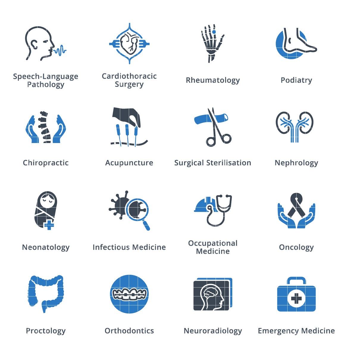 医疗服务和特色矢量亿图网易图库精选图标素材v4 Medical Services & Specialties Icons – Set 4插图(1)