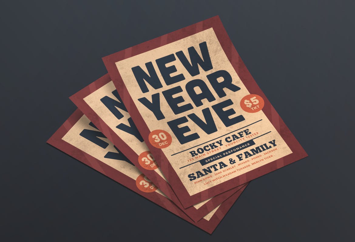 咖啡店新年主题活动海报传单16设计网精选PSD模板 New Year Flyer插图(3)