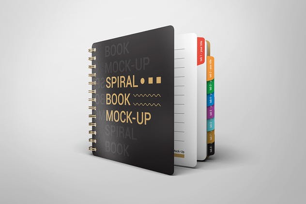 螺旋记事本设计样机非凡图库精选模板 Spiral Book Mock-Up插图(2)