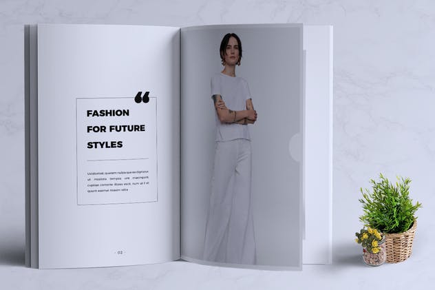 时装品牌新品目录产品画册16图库精选Lookbook设计模板 MILENIA Fashion Lookbook插图(1)