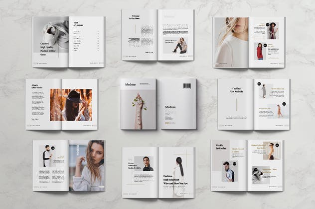 24页时尚产品目录手册版式普贤居精选Lookbook设计模板 MEDUSA – Lookbook Brochure Fashion插图(5)