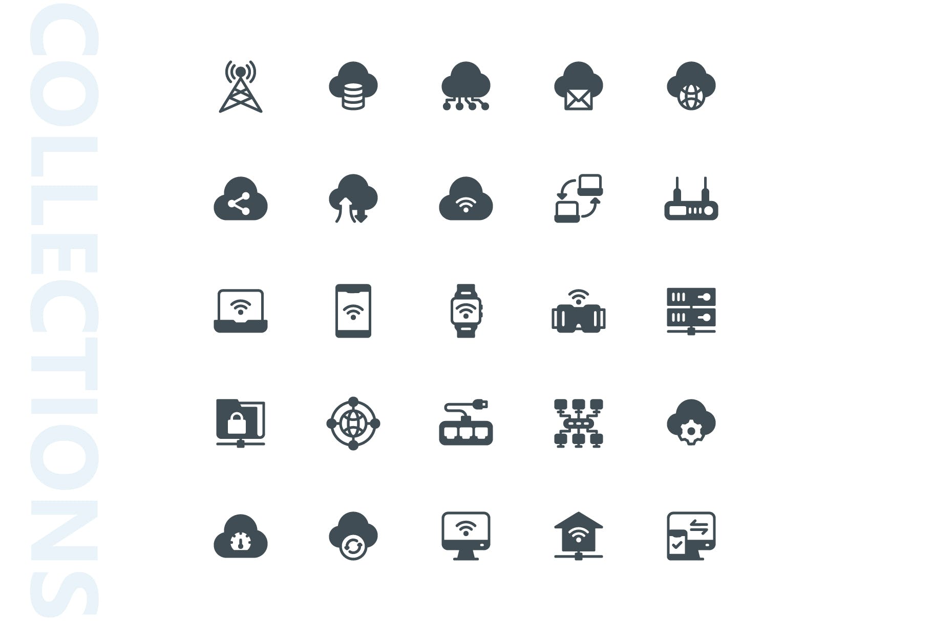 网络科技主题矢量字体非凡图库精选图标 Network Glyph Icons插图(2)