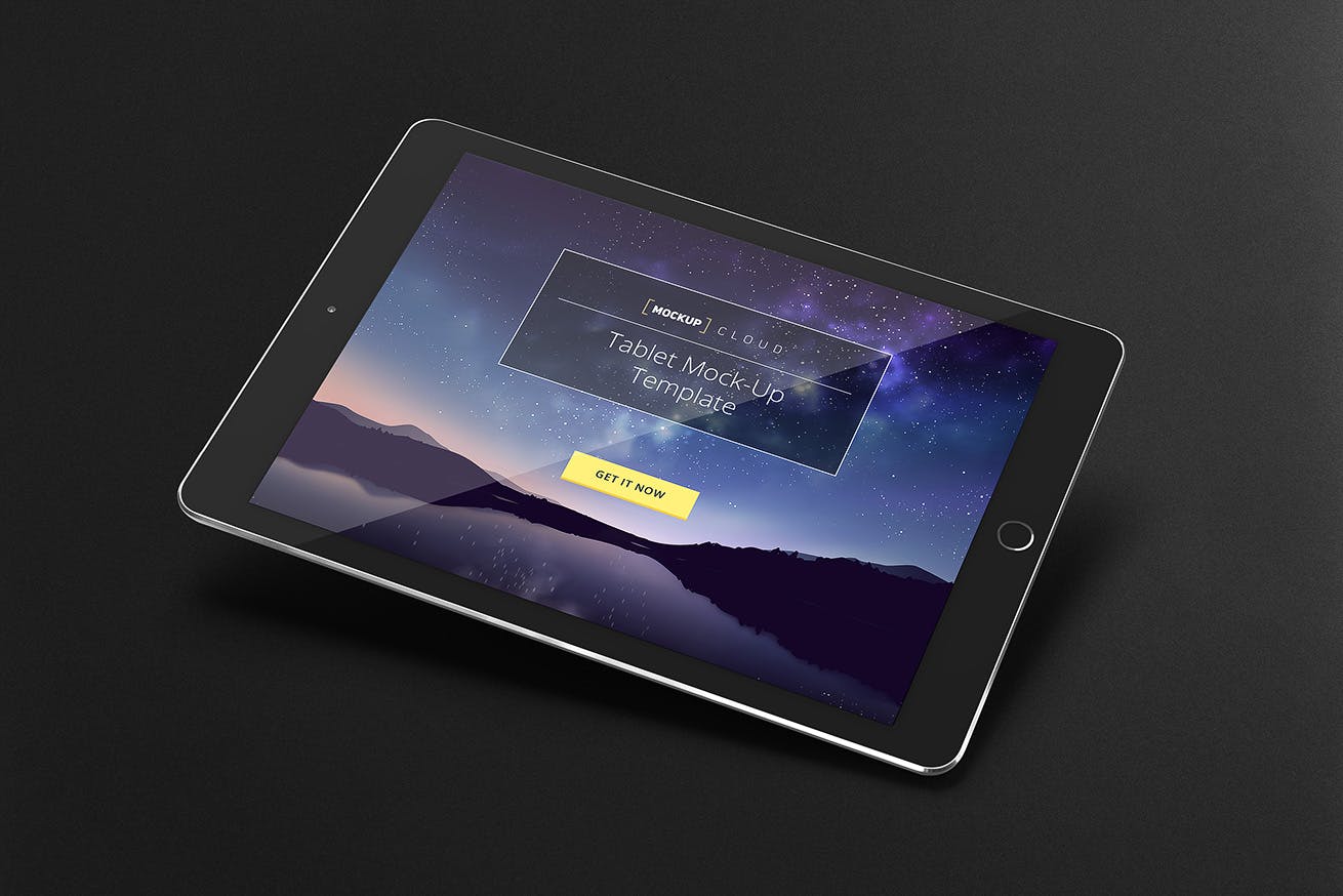 单色背景平板电脑UI设计展示16图库精选样机 Tablet Mockup Set插图(5)
