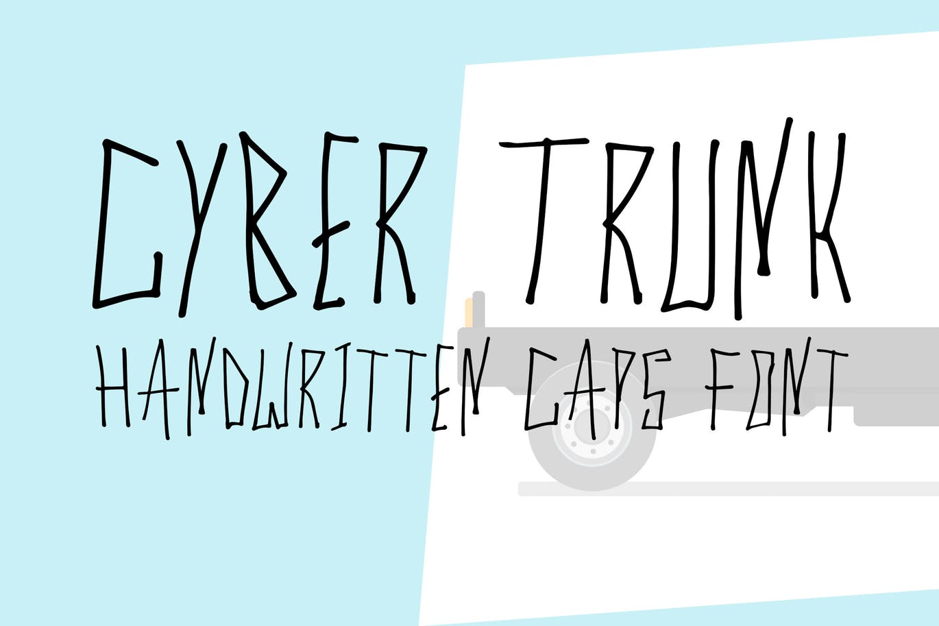 独特笔画创意英文手写字体16设计素材网精选 Cyber Trunk – Handwritten Font插图