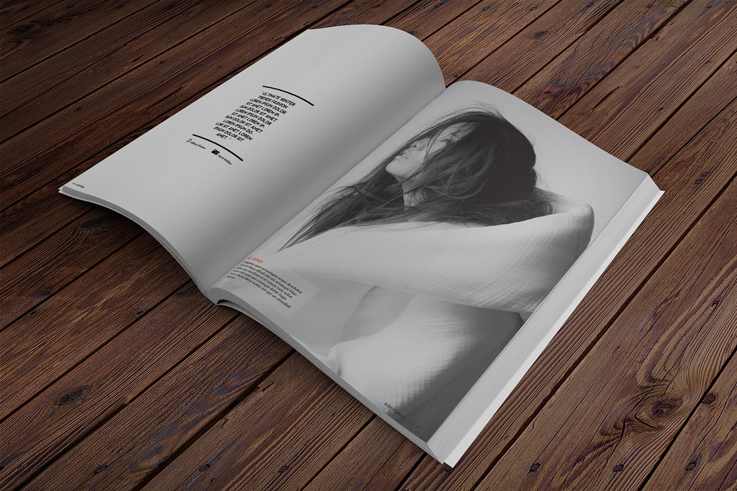 杂志内页排版设计透视图样机素材库精选 Magazine Mockup Perspective View插图(2)