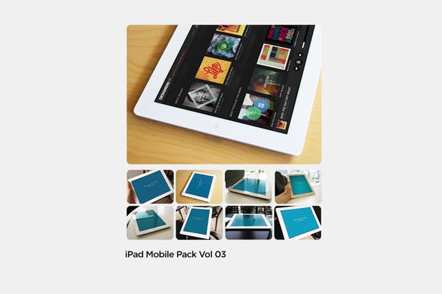 iPad平板电脑响应式设计预览素材库精选样机模板 iPad Mobile Design Tablet Mock-Up Bundle插图(3)