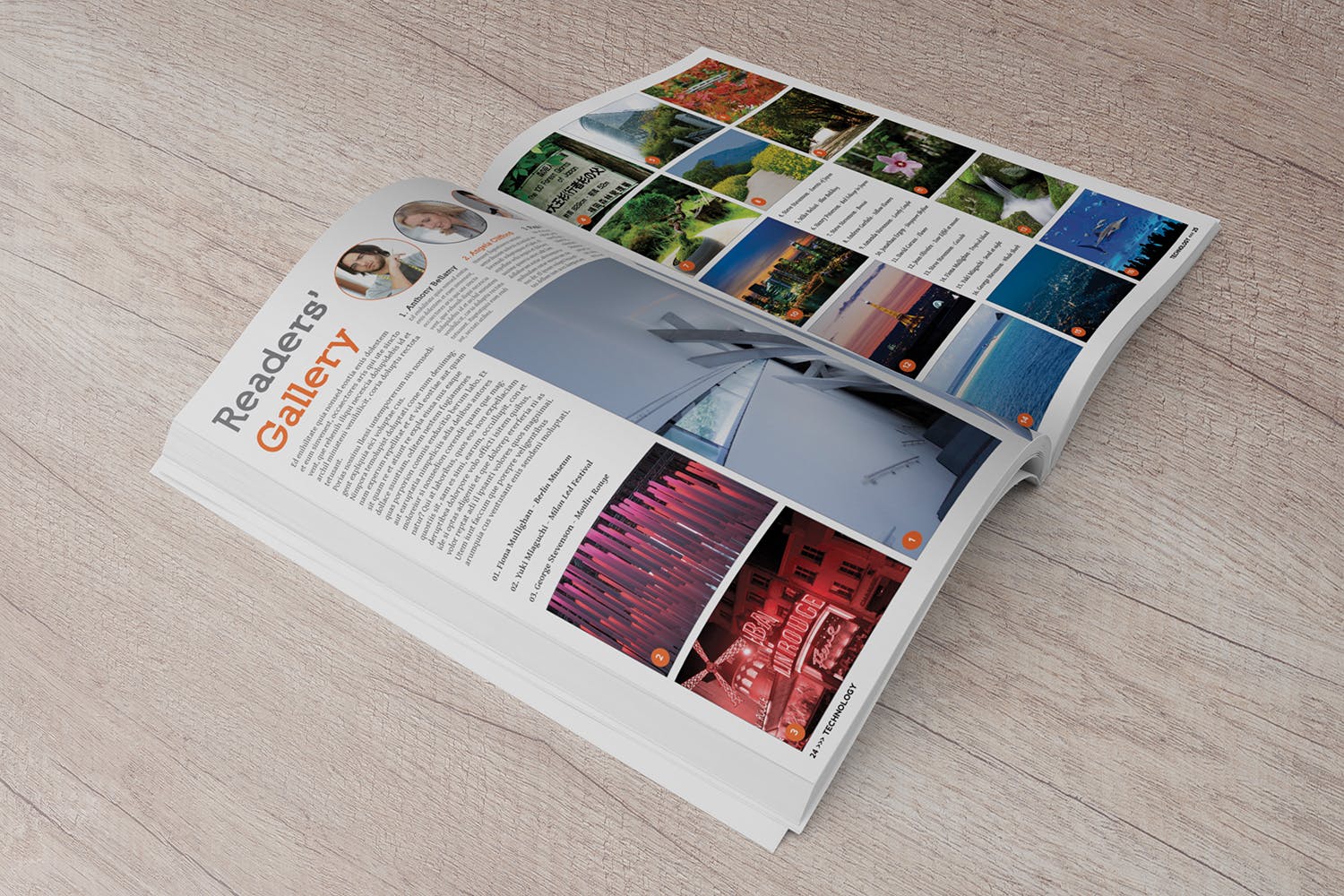 杂志内页排版设计45度角预览样机16设计网精选 Magazine Mockup 45 Degree插图(2)
