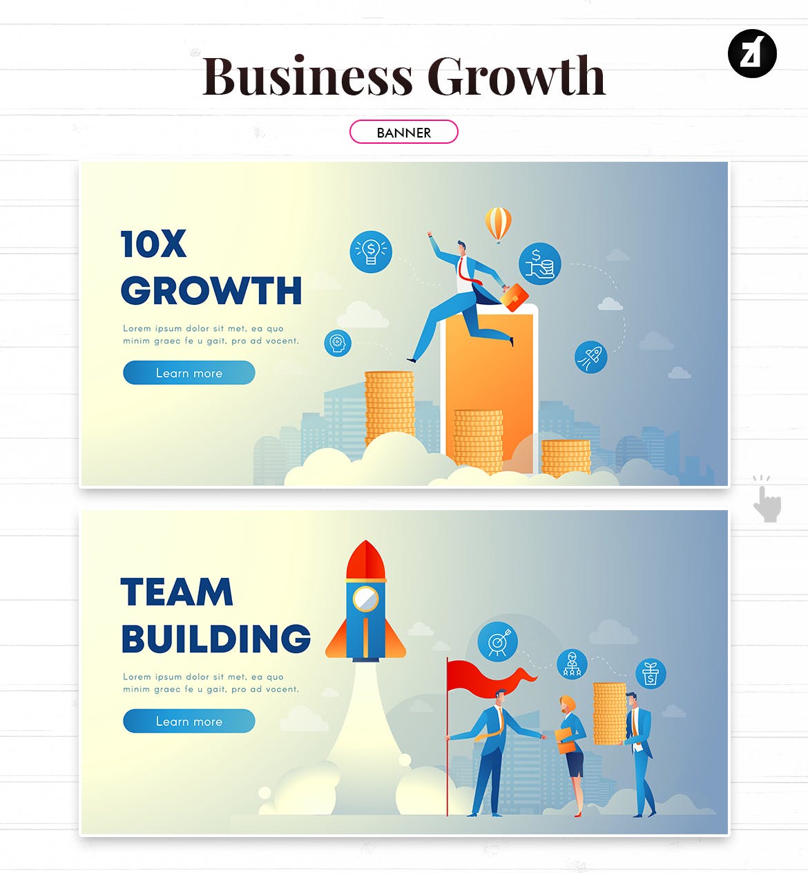 业务增长企业主题矢量插画素材 Business growth illustration with text layout插图(3)