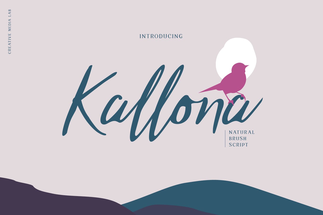 英文画笔书法字体16设计素材网精选 Kallona – Natural Brush Script font插图