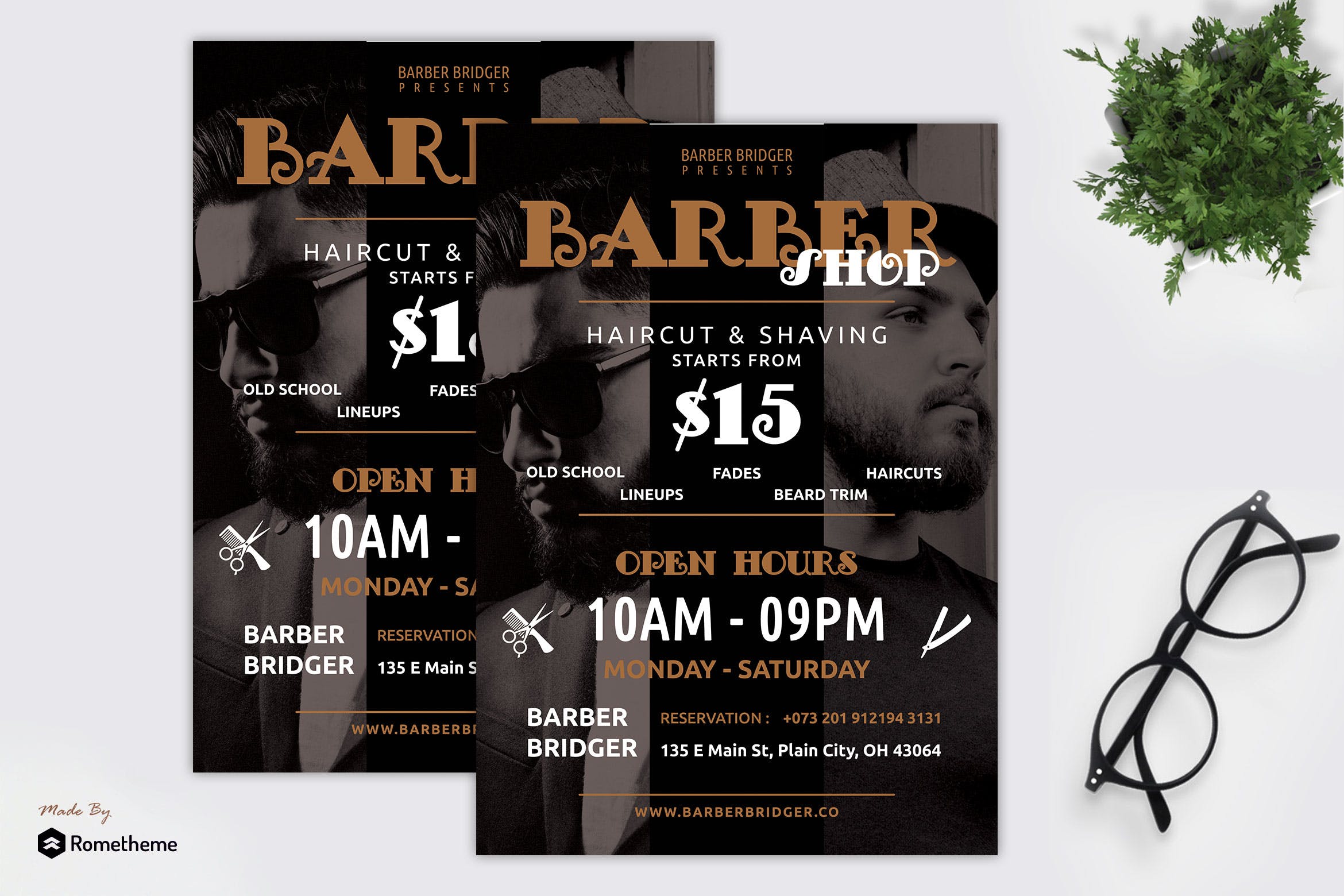美发沙龙理发店促销活动宣传单模板 Beard – Barbershop Promotion Flyer RY插图