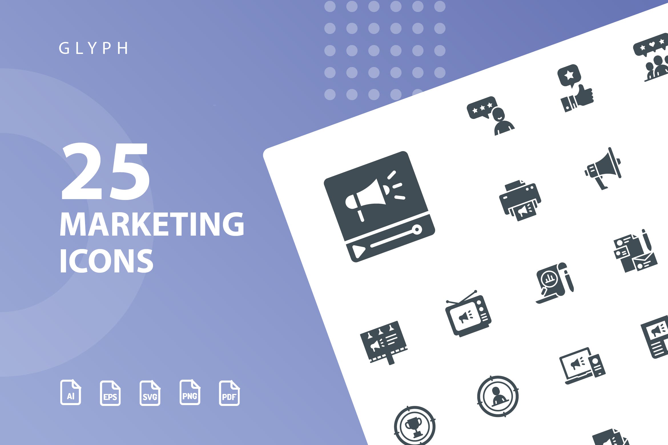 25枚市场营销主题符号素材库精选图标 Marketing Glyph Icons插图