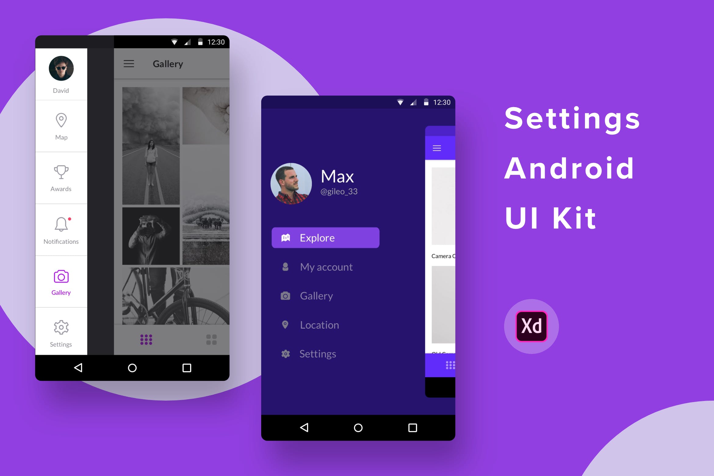 安卓手机APP设置界面UI设计XD模板 Settings Android UI Kit (Adobe XD)插图