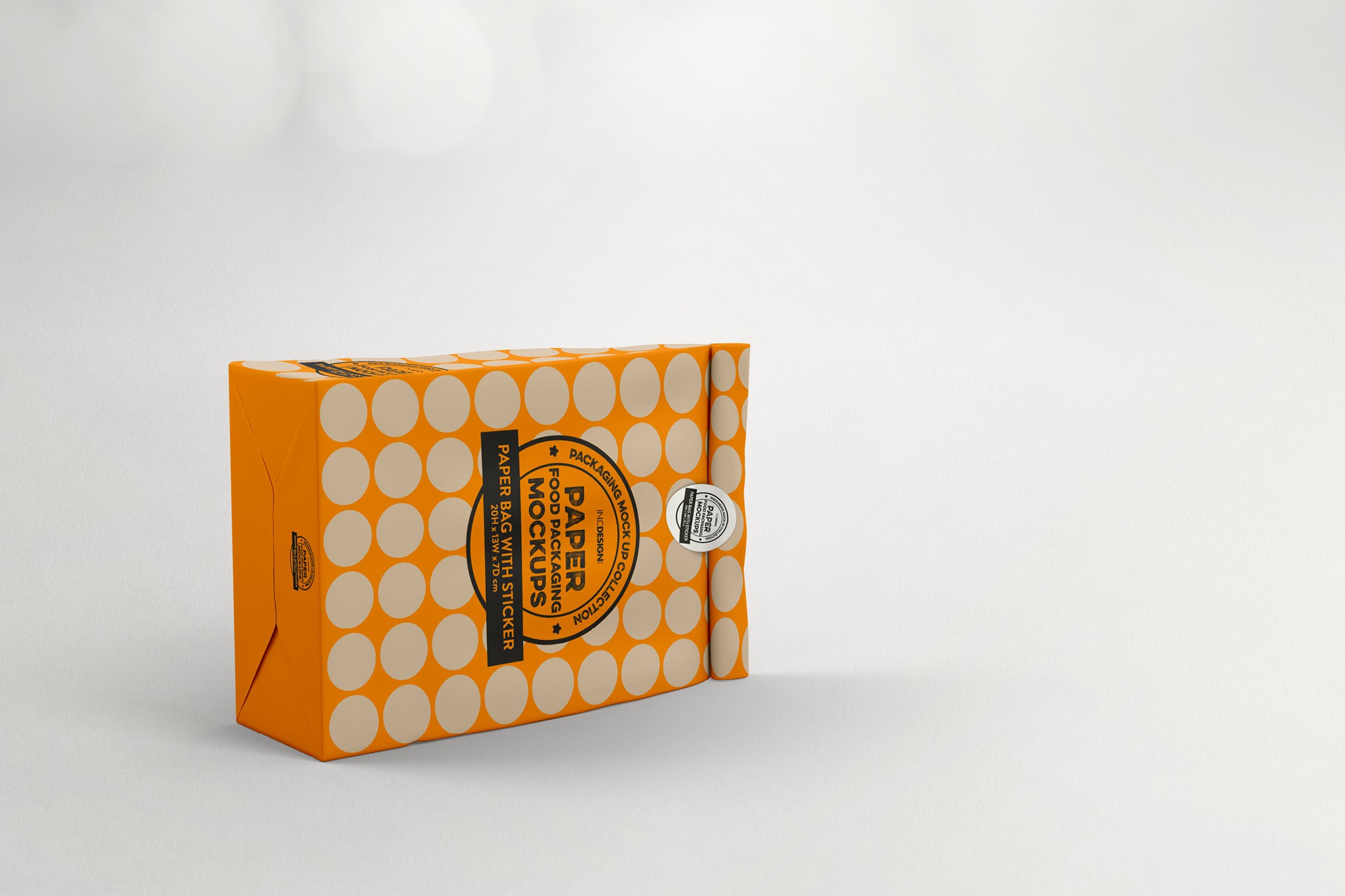贴纸密封包装纸袋设计效果图16设计网精选 Paper Bag with sticker Seal Packaging Mockup插图(3)