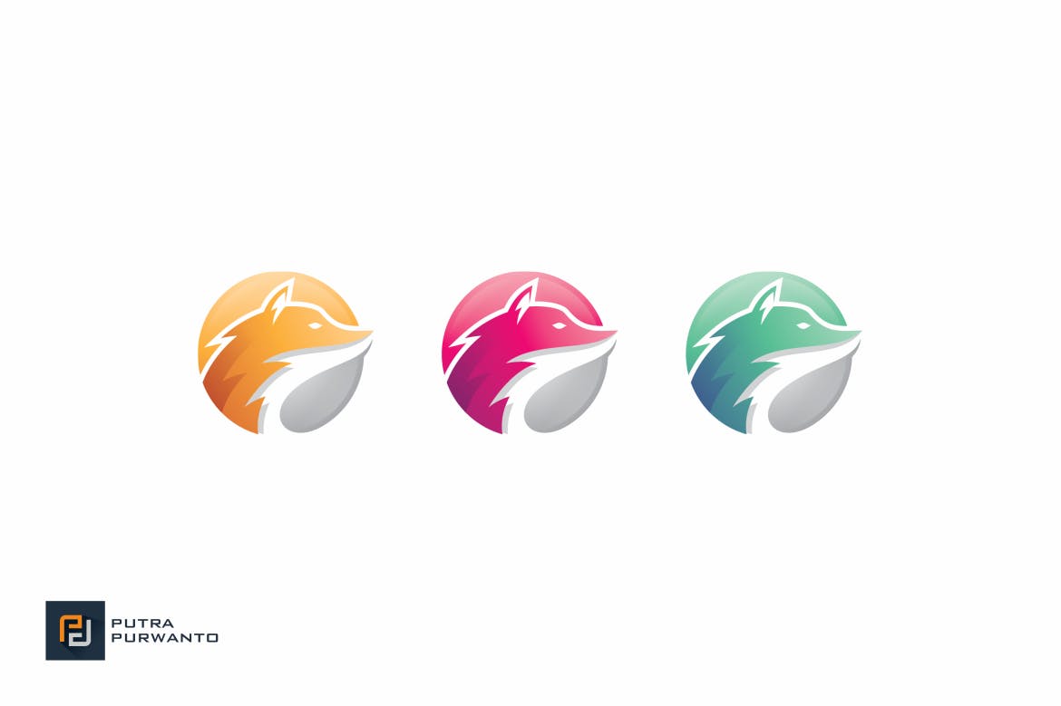 狐狸几何图形品牌Logo设计素材库精选模板 Fox Brand – Logo Template插图(3)