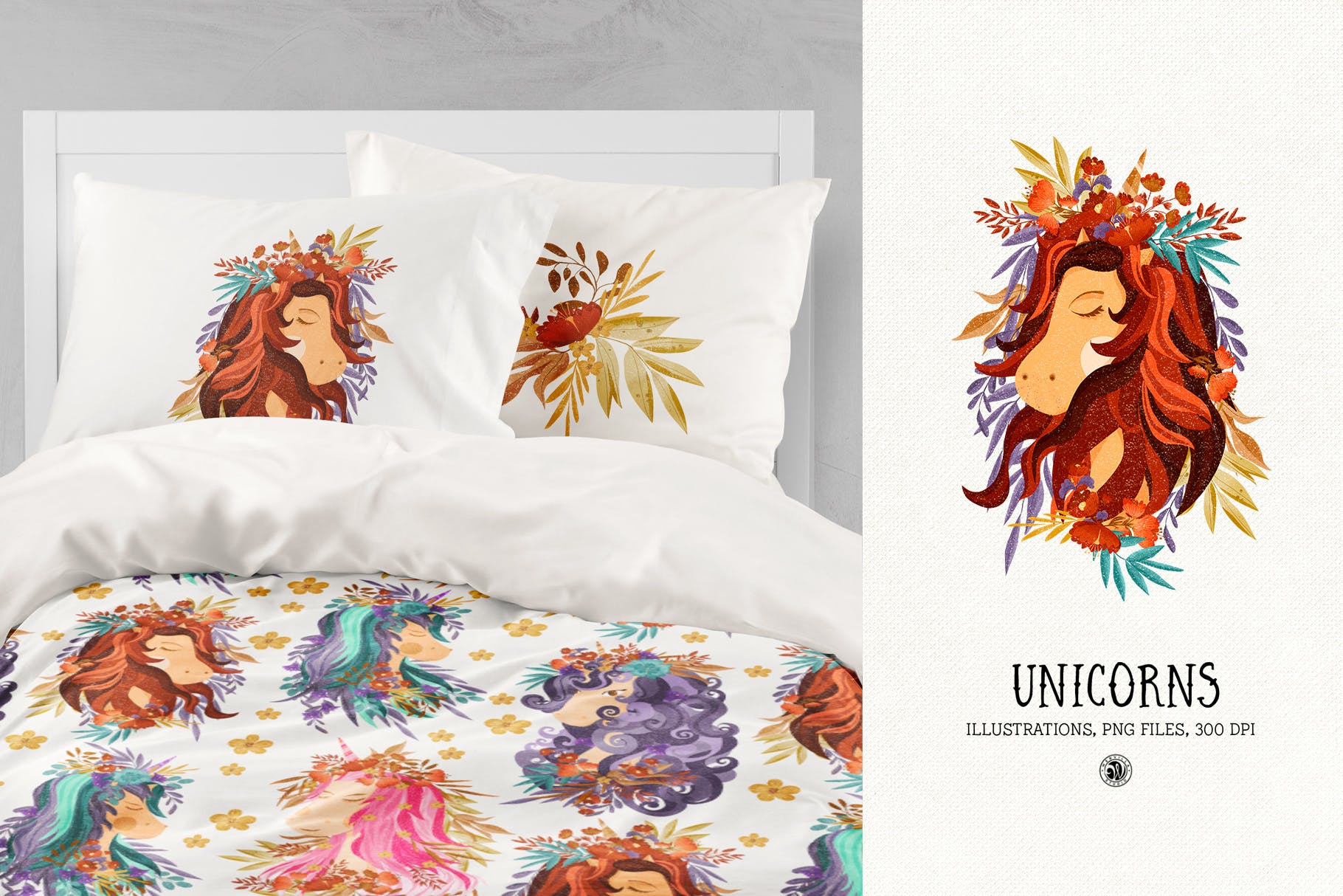 色彩丰富的独角兽16设计网精选手绘插画矢量16设计网精选PNG素材 Unicorns插图(2)