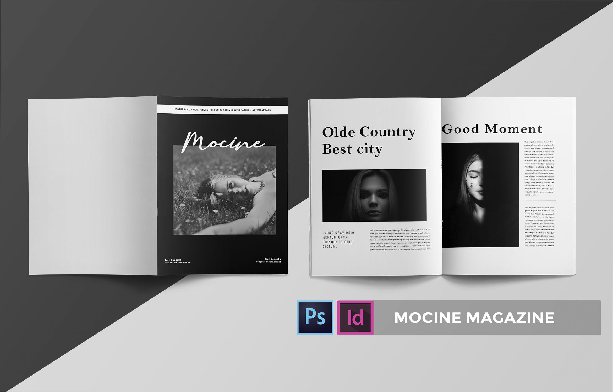 高端人物/摄影/时尚主题16图库精选杂志版式排版设计INDD模板 Mocine | Magazine Template插图(2)