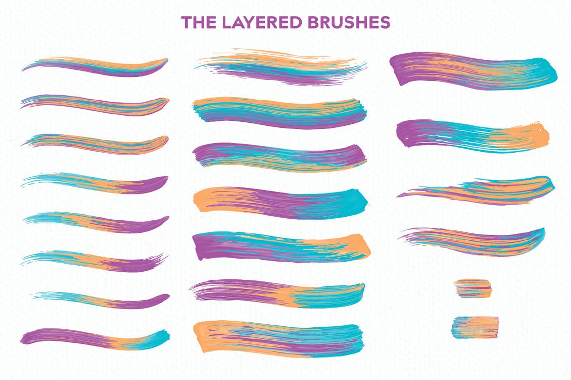 多彩混合油漆AI笔刷素材库精选 Multi-color, Mixed Paint Brushes插图(9)