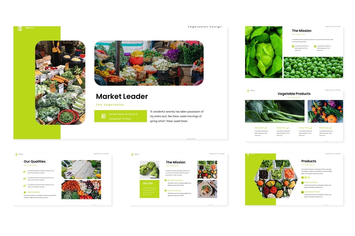 农产品/蔬果主题Google演示模板素材天下精选 Vegetable – Google Slide Template插图(2)