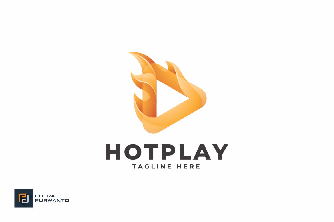 播放器/多媒体品牌Logo设计非凡图库精选模板 Hot Play – Logo Template插图(1)