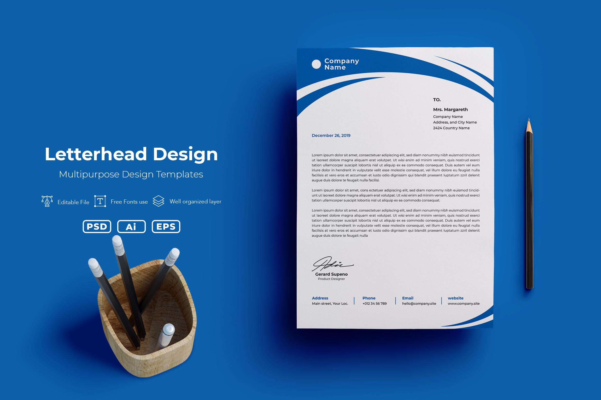极简主义风格标准企业信纸模板v05 ADL Letterhead Templates.v05插图