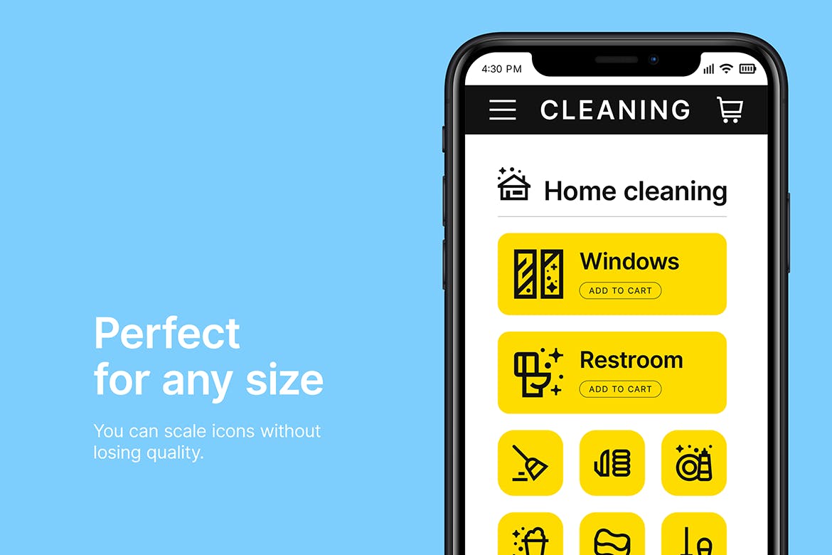 保洁服务清洁主题矢量线性亿图网易图库精选图标素材 Home — Cleaning插图(2)