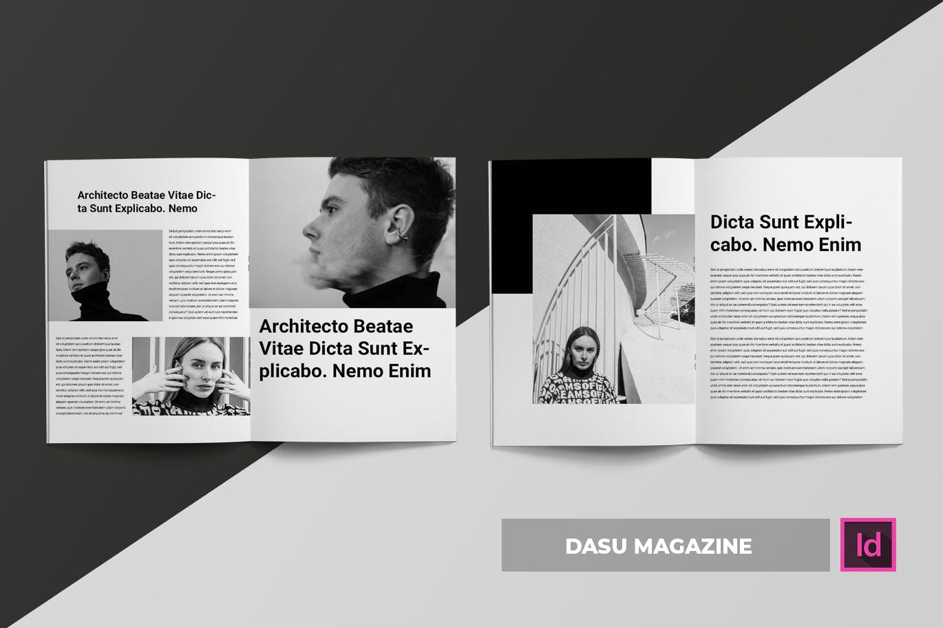 摄影艺术/时装设计主题素材库精选杂志排版设计模板 Dasu | Magazine Template插图(2)