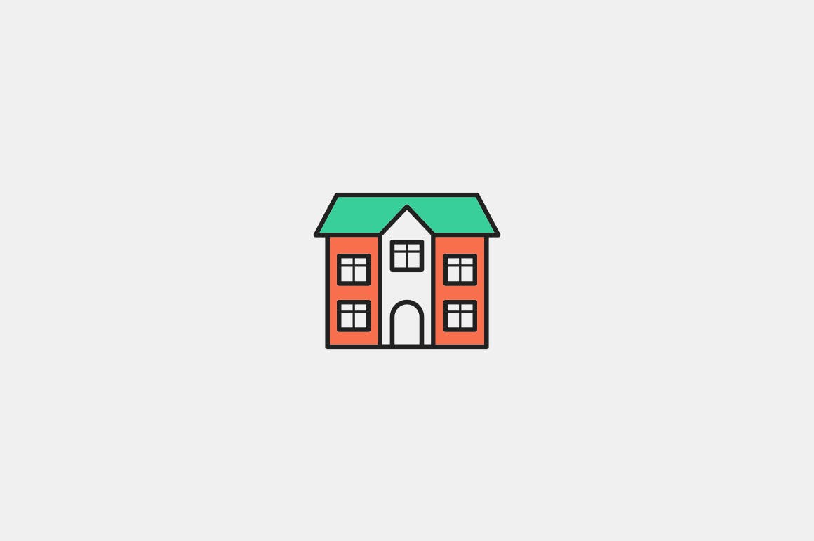 20枚房子&建筑主题矢量线性16设计素材网精选图标 20 House & Building Icons插图(2)