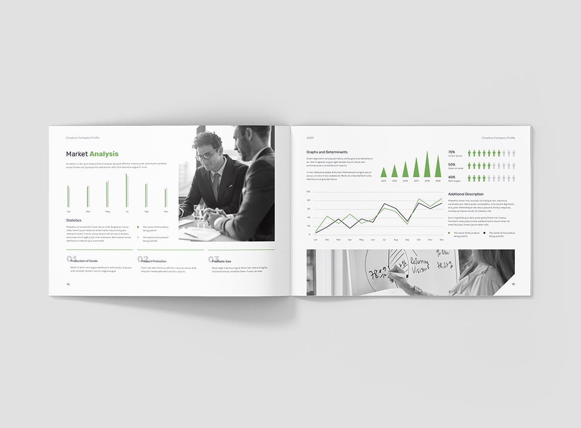 创意多用途横版设计风格企业公司画册排版设计模板 Creative Multipurpose Company Profile Landscape插图(8)