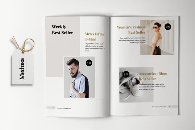 24页时尚产品目录手册版式16设计网精选Lookbook设计模板 MEDUSA – Lookbook Brochure Fashion插图(2)