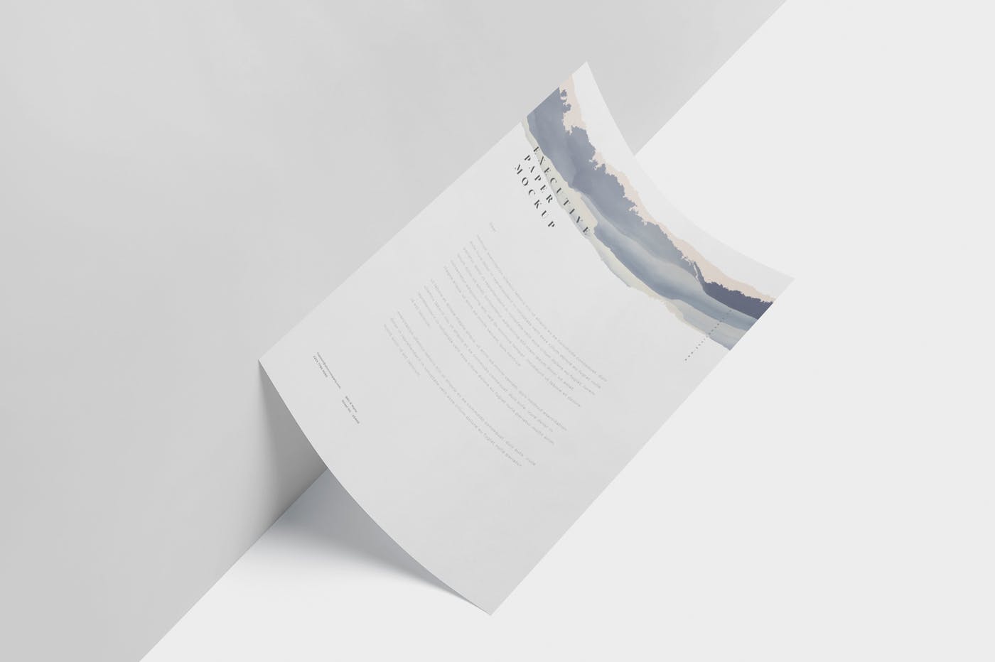 企业宣传单张设计效果图样机16图库精选 Executive Paper Mockup – 7×10 Inch Size插图(3)