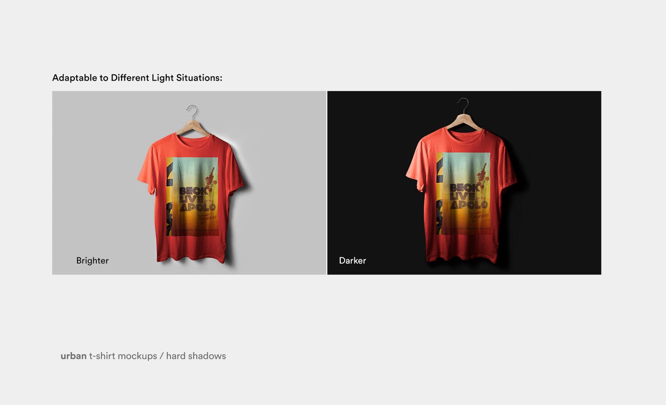 都市风格T恤印花图案设计预览样机16设计网精选 Urban T-Shirt Mock-Up插图(3)
